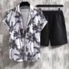 Stylish Men's Matching Sets Summer | The Amalfi 2-Piece Geometric Short-Sleeve Outfit