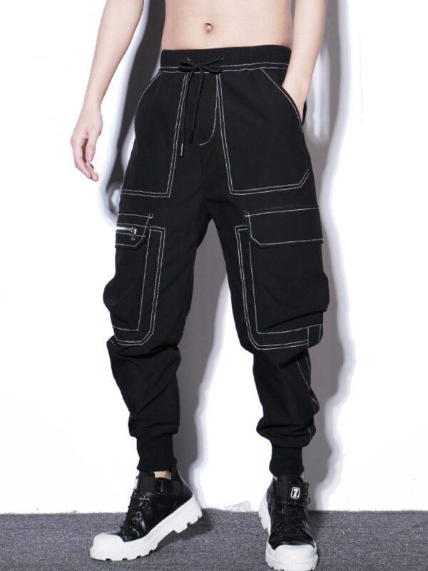 Contrast Stitch Cargo Pants – Men’s Relaxed Fit Utility Joggers