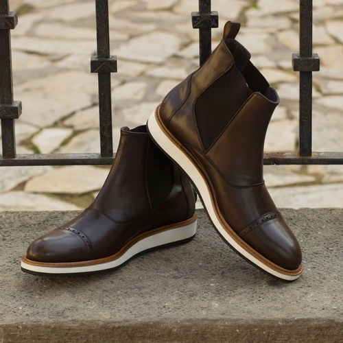 The Chelsea Hybrid II: Handcrafted Leather Boots with Contrast Sole