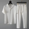 The Riviera Textured Resort Set: Men’s Summer Polo & Tapered Pants