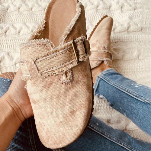 Boho-Chic Canvas Mule Clogs