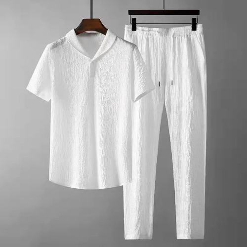 The Riviera Textured Resort Set: Men’s Summer Polo & Tapered Pants