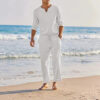 Casual Cotton Linen Two-Piece Men's Set