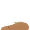 "Manebi Palm Tree Embroidered Raffia Slides - Sage Green"