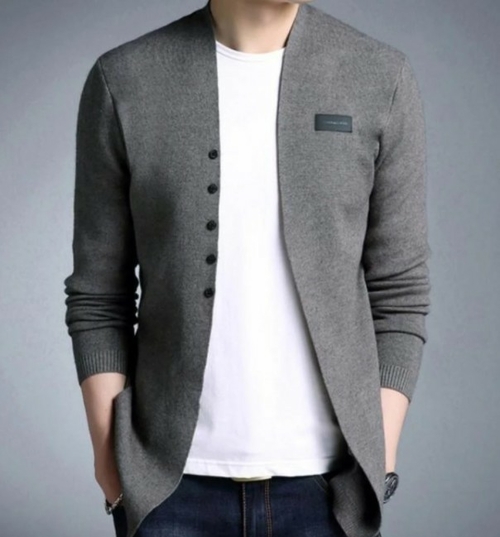 The Modern Gentleman’s Slim Cardigan - Grey Melange